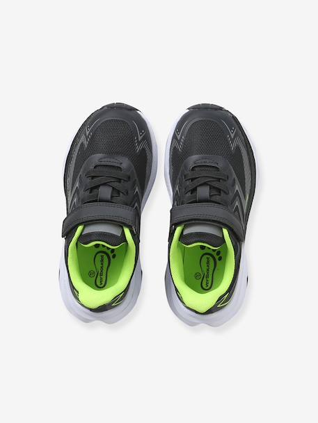 Trainers with touch-fastening strap in textile for boys black - vertbaudet enfant 