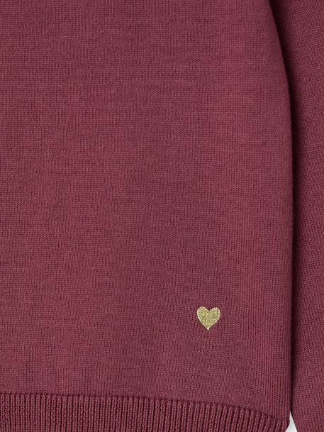 Fine Knit Basics Cardigan for Girls anthracite+dusky pink+emerald green+grey blue+marl beige+navy blue+plum+vanilla+yellow - vertbaudet enfant 