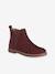 Leather Boots with Elastic, for Girls bordeaux red+camel+gold+navy blue - vertbaudet enfant 
