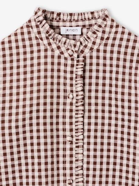 Long-sleeved shirt for girls chocolate - vertbaudet enfant 