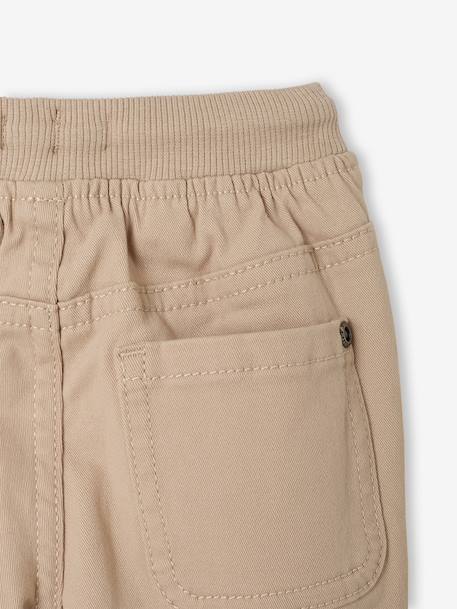 Lined Twill Trousers for Baby Boys beige+Dark Blue+GREEN MEDIUM SOLID+pecan nut - vertbaudet enfant 