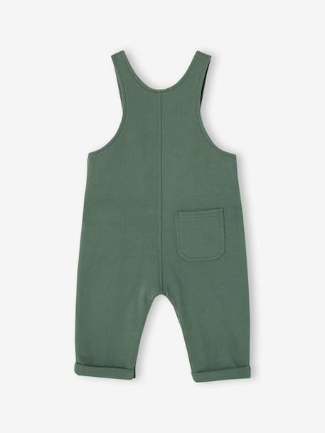 Fleece Dungarees for Babies BLUE DARK SOLID+dark green - vertbaudet enfant 