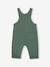 Fleece Dungarees for Babies BLUE DARK SOLID+dark green - vertbaudet enfant 