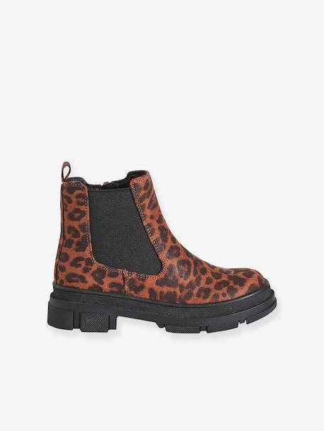 Zip-up boots for girls marl brown - vertbaudet enfant 