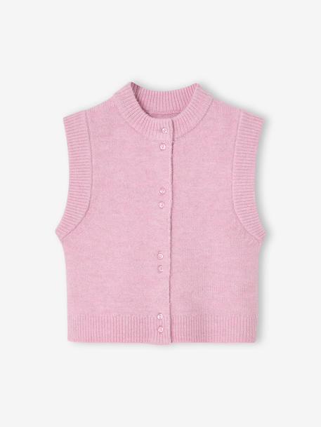 Gilet sans manches fille boutonné devant lilas+vanille - vertbaudet enfant 