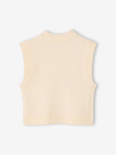 Gilet sans manches fille boutonné devant lilas+vanille - vertbaudet enfant 