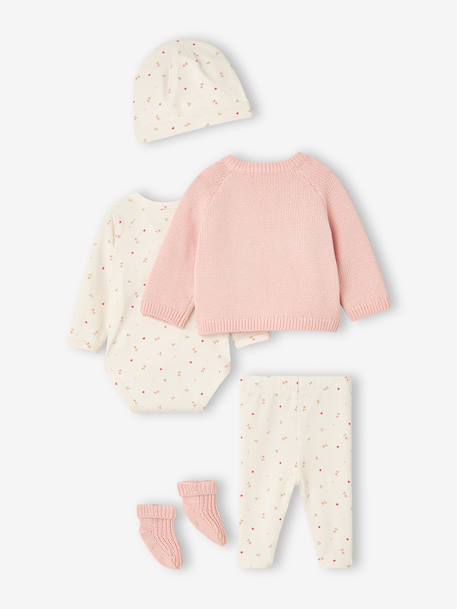 Ensemble 5 pièces naissance bébé fille rose - vertbaudet enfant 