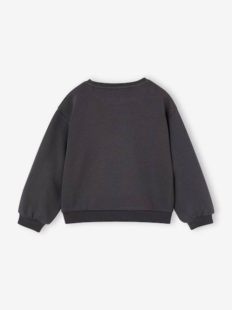 Sweat fille motif imprimé anthracite+corail+pivoine+sauge+vanille+violet+violine - vertbaudet enfant 