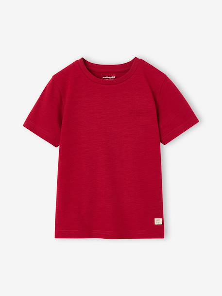 Short Sleeve T-Shirt, for Boys aubergine+Blue+Green+mango+pale yellow+red+white - vertbaudet enfant 