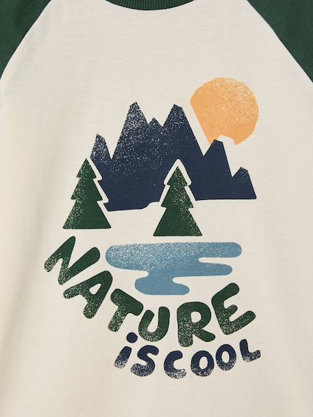 Long-sleeved T-shirt for boys green+navy blue+ochre - vertbaudet enfant 