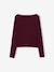 Lot de 2 t-shirts en côtes fille bordeaux+gris chiné - vertbaudet enfant 