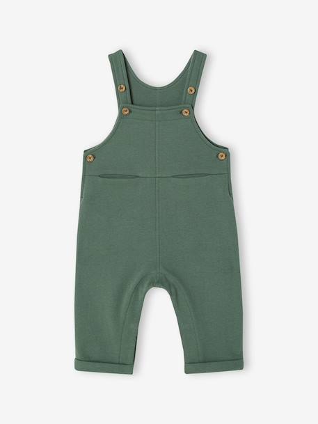 Fleece Dungarees for Babies BLUE DARK SOLID+dark green - vertbaudet enfant 