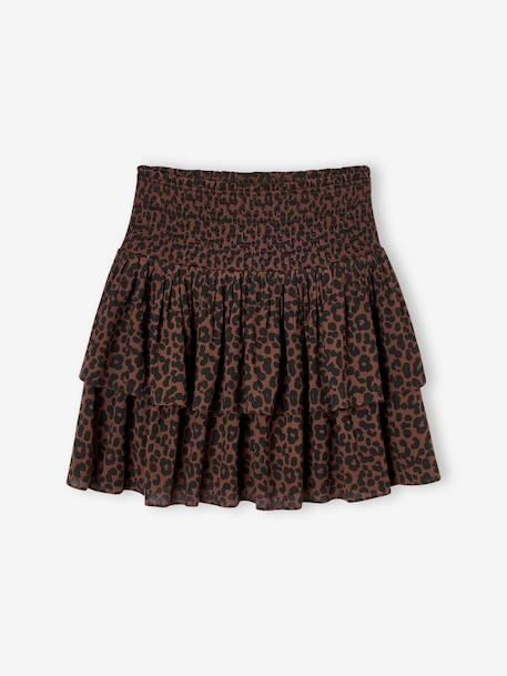 Tiered frill skirt for girls chocolate - vertbaudet enfant 