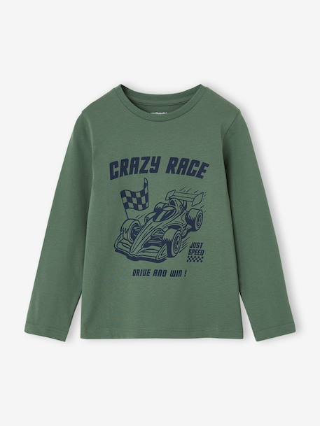 Long-sleeved T-shirt for boys anthracite+cappuccino+red+sage green+white - vertbaudet enfant 