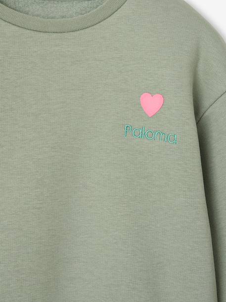 Sweat fille motif imprimé anthracite+corail+pivoine+sauge+vanille+violet+violine - vertbaudet enfant 