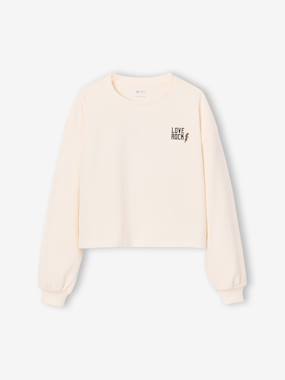 Fille-Tee-shirt cropped fille motif dos