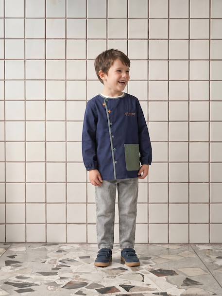 Cool School Smock for Boys blue+deep blue - vertbaudet enfant 