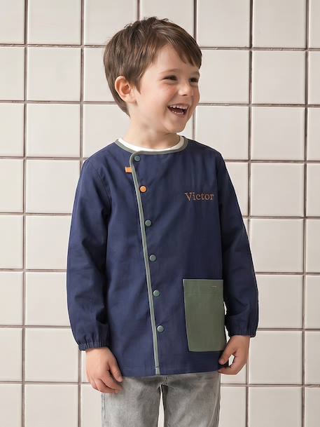 Cool School Smock for Boys blue+deep blue - vertbaudet enfant 