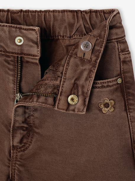 Wide-leg trousers in girls' colours chocolate+green+grey blue+mustard+plum+rose - vertbaudet enfant 