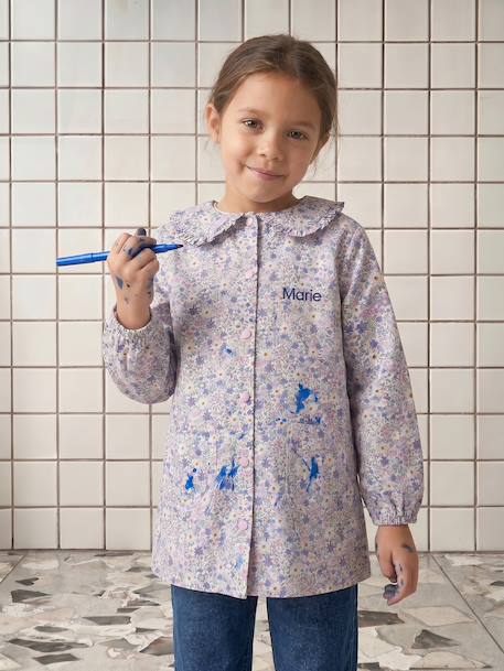 customisable pinafore apron for girls soft lilac - vertbaudet enfant 
