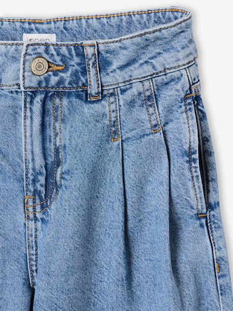 Jean large fille bleu moyen+denim gris - vertbaudet enfant 