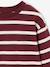 Striped Long-Sleeved T-Shirt for Boys bordeaux red+ecru+night blue - vertbaudet enfant 