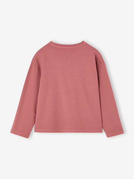 Long-sleeved T-shirt for girls anthracite+ecru+old rose - vertbaudet enfant 