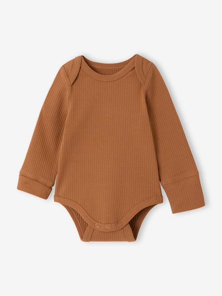 Pack of 3 long-sleeved bodysuits for baby caramel - vertbaudet enfant 