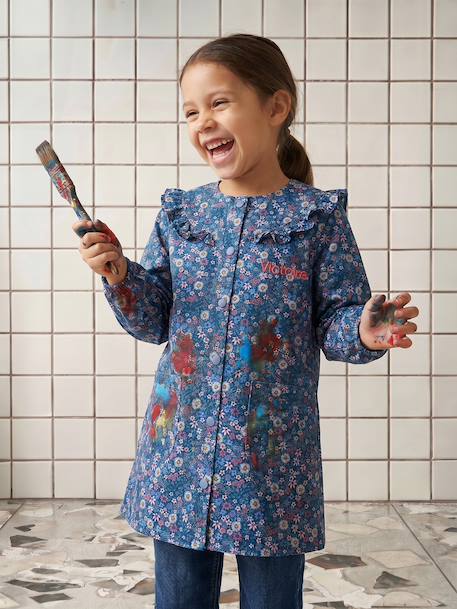 Customisable smock for girls deep blue - vertbaudet enfant 