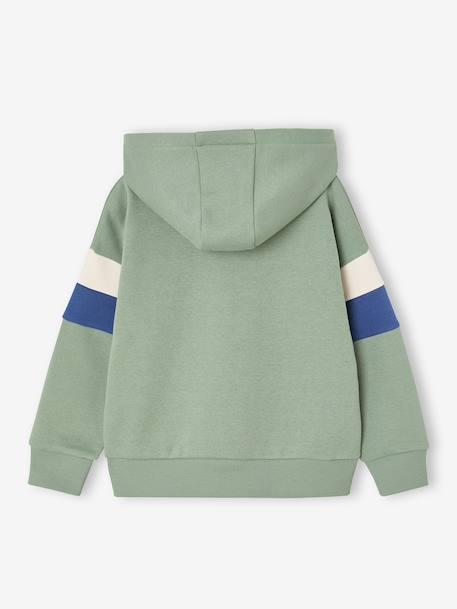 Hooded Sweatshirt with Print lichen+navy blue+pecan nut+sage green+white - vertbaudet enfant 