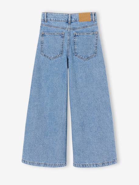 Wide-leg jeans for girls denim grey+medium blue - vertbaudet enfant 
