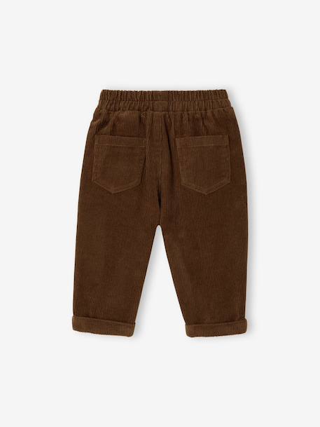 Corduroy Trousers for Babies brown+caramel+grey blue+lichen - vertbaudet enfant 