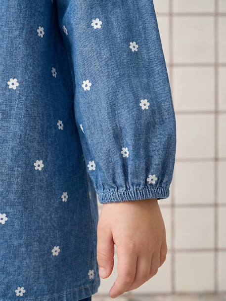 customisable apron for girls denim blue - vertbaudet enfant 