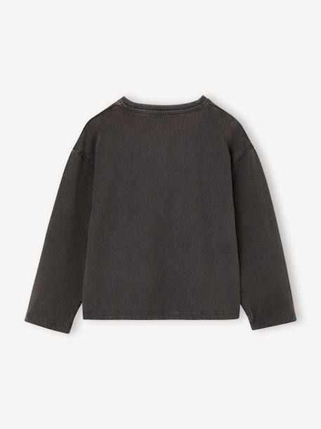 Long-sleeved T-shirt for girls anthracite+ecru+old rose - vertbaudet enfant 
