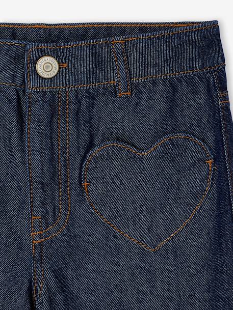 Wide-leg jeans for girls brut denim+medium blue - vertbaudet enfant 