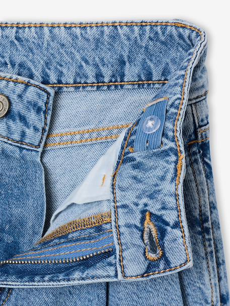Jean large fille bleu moyen+denim gris - vertbaudet enfant 