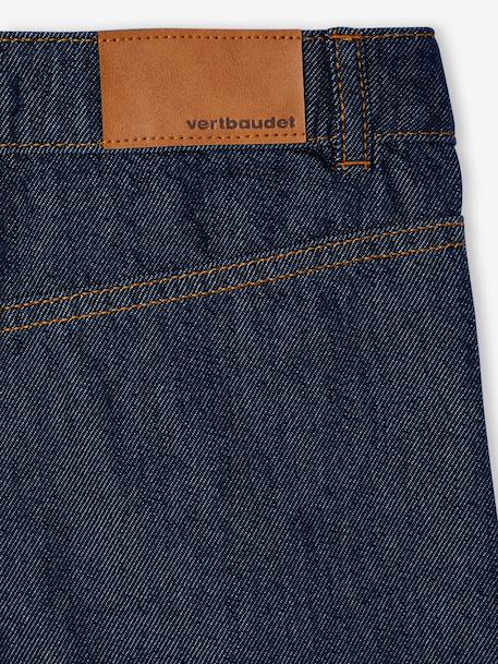 Jean large fille bleu moyen+denim brut - vertbaudet enfant 
