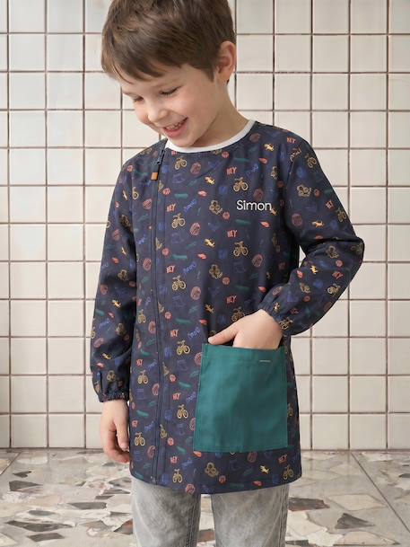 Tablier garçon zippé personnalisable bleu nuit - vertbaudet enfant 
