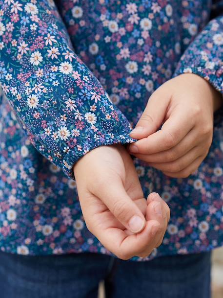 Customisable smock for girls deep blue - vertbaudet enfant 