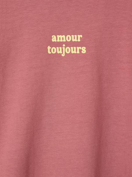 Long-sleeved T-shirt for girls anthracite+ecru+old rose - vertbaudet enfant 