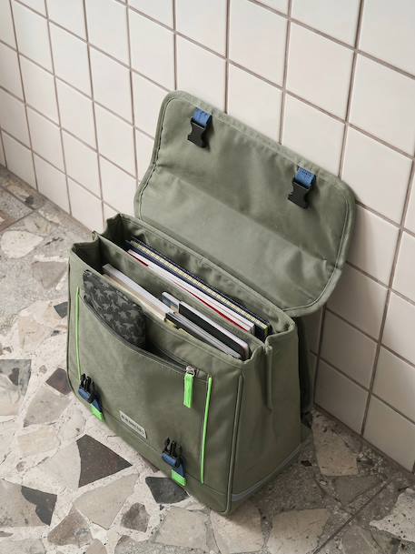 Customisable school bag for boys khaki - vertbaudet enfant 