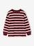 Striped Long-Sleeved T-Shirt for Boys bordeaux red+ecru+night blue - vertbaudet enfant 