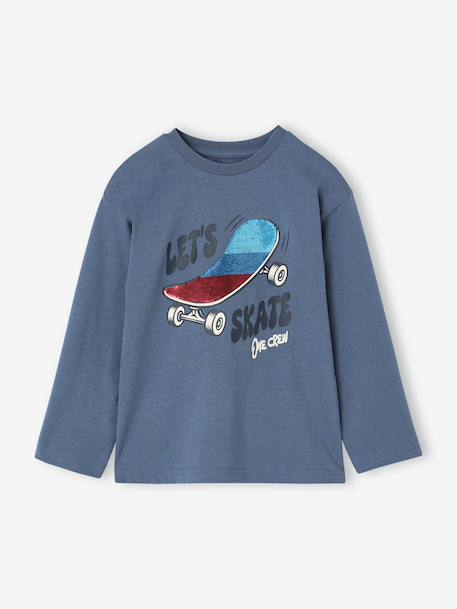 Long-sleeved T-shirt for boys medium blue - vertbaudet enfant 
