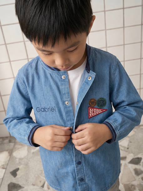Tablier garçon personnalisable bleu jean - vertbaudet enfant 