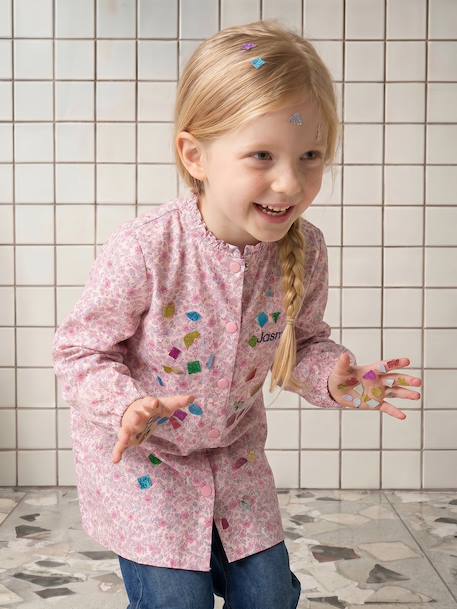 Tablier fille pressionné personnalisable rose dragée - vertbaudet enfant 