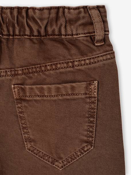 Pantalon fille large couleur bleu grisé+chocolat+moutarde+prune+rose+vert - vertbaudet enfant 