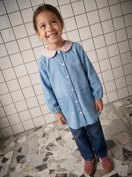 Tablier fille personnalisable bleu jean - vertbaudet enfant 