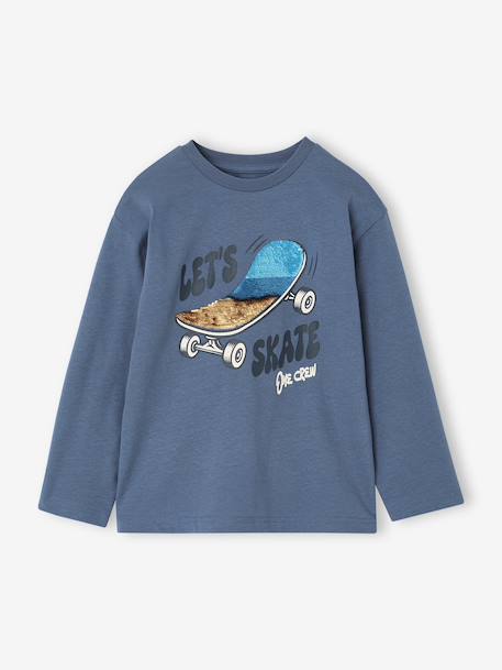Long-sleeved T-shirt for boys medium blue - vertbaudet enfant 