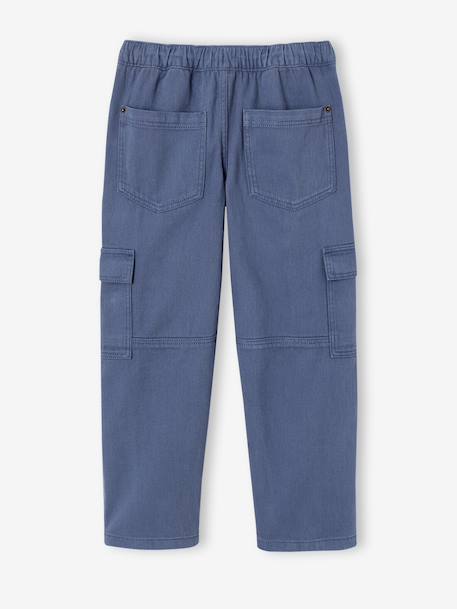 Cargo trousers for boys denim blue+olive - vertbaudet enfant 