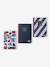 Pack of 2 notebooks and paper stickers navy blue+pale pink - vertbaudet enfant 